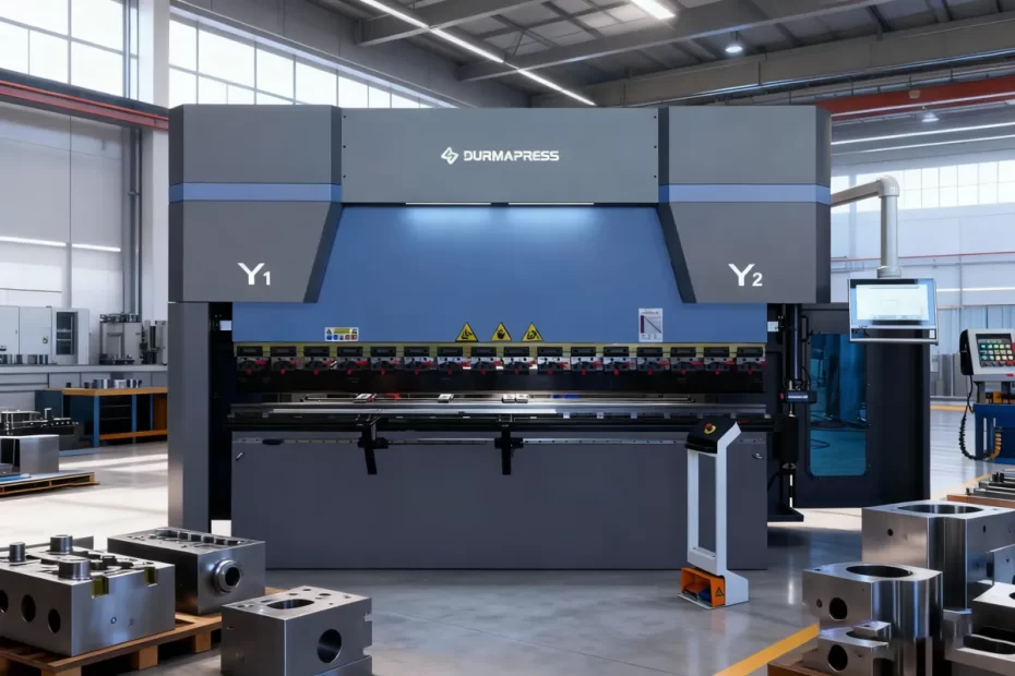 Press brake bending a sheet metal part