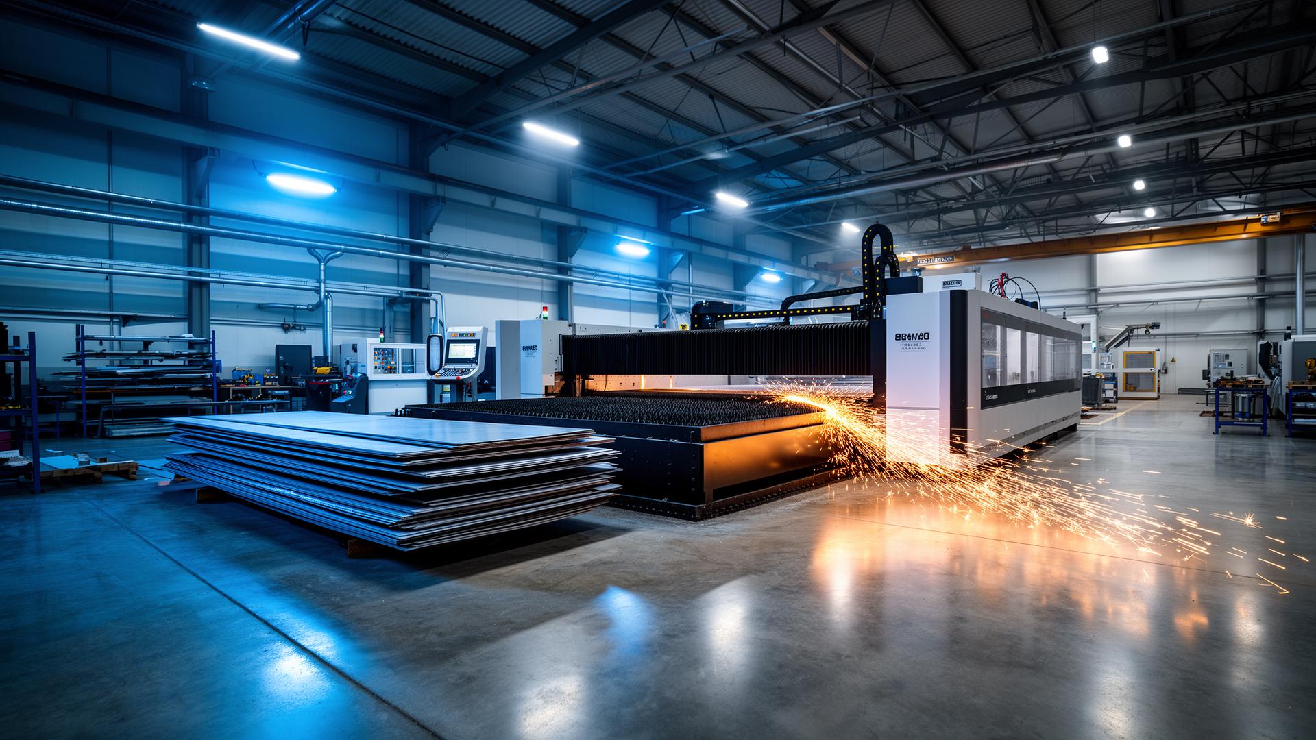 Fiber laser cutting workshop